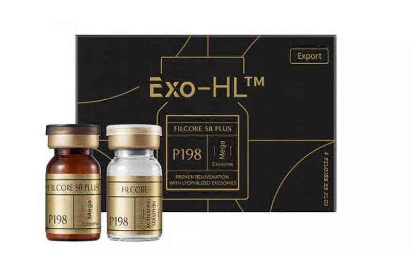 Exosome hair growth treatment packaging.
